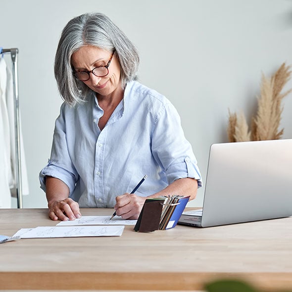 Business woman uses a Certificate of Deposit for her business to earn interest on her savings.
