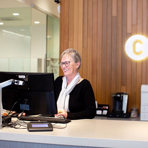 CCCU staff member in member services.
