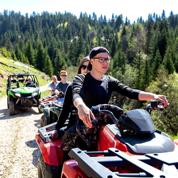Family ATV tour on new ATV course in Oregon.