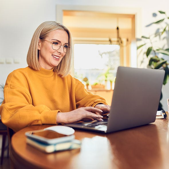 Woman ordering checks online.