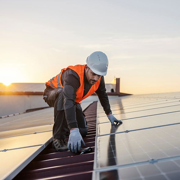 Using a personal line of credit to fund a solar panels project on top of a house.