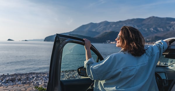 woman by car